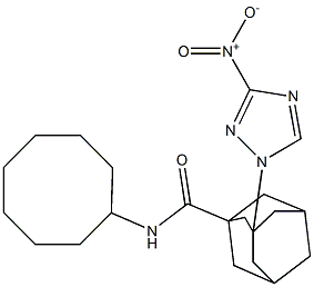 N-cyclooctyl-3-{3-nitro-1H-1,2,4-triazol-1-yl}-1-adamantanecarboxamide Struktur