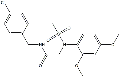 N-(4-chlorobenzyl)-2-[2,4-dimethoxy(methylsulfonyl)anilino]acetamide Struktur