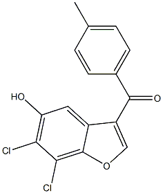 (6,7-dichloro-5-hydroxy-1-benzofuran-3-yl)(4-methylphenyl)methanone Struktur