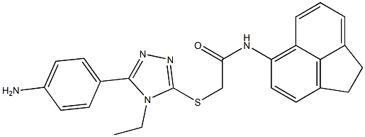 2-{[5-(4-aminophenyl)-4-ethyl-4H-1,2,4-triazol-3-yl]sulfanyl}-N-(1,2-dihydroacenaphthylen-5-yl)acetamide Struktur