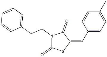 5-(4-methylbenzylidene)-3-(2-phenylethyl)-1,3-thiazolidine-2,4-dione Struktur