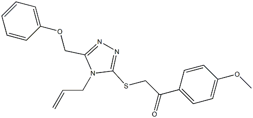 2-{[4-allyl-5-(phenoxymethyl)-4H-1,2,4-triazol-3-yl]sulfanyl}-1-(4-methoxyphenyl)ethanone Struktur