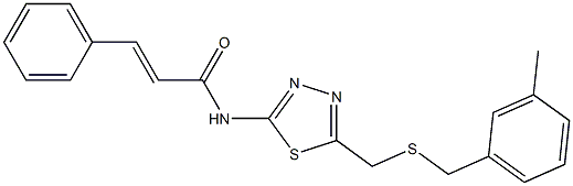 N-(5-{[(3-methylbenzyl)sulfanyl]methyl}-1,3,4-thiadiazol-2-yl)-3-phenylacrylamide Struktur