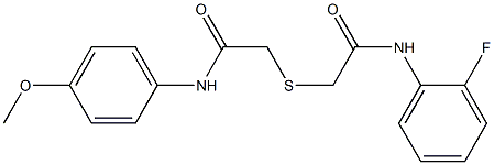 2-{[2-(2-fluoroanilino)-2-oxoethyl]sulfanyl}-N-(4-methoxyphenyl)acetamide Struktur