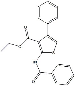 ethyl 2-(benzoylamino)-4-phenyl-3-thiophenecarboxylate Struktur