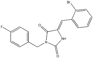 5-(2-bromobenzylidene)-3-(4-fluorobenzyl)-2,4-imidazolidinedione Struktur