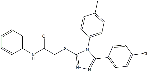 2-{[5-(4-chlorophenyl)-4-(4-methylphenyl)-4H-1,2,4-triazol-3-yl]sulfanyl}-N-phenylacetamide Struktur