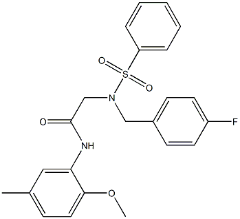 2-[(4-fluorobenzyl)(phenylsulfonyl)amino]-N-(2-methoxy-5-methylphenyl)acetamide Struktur