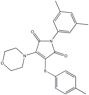 1-(3,5-dimethylphenyl)-3-[(4-methylphenyl)sulfanyl]-4-(4-morpholinyl)-1H-pyrrole-2,5-dione Struktur