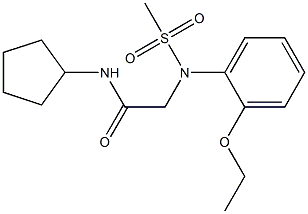 N-cyclopentyl-2-[2-ethoxy(methylsulfonyl)anilino]acetamide Struktur