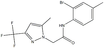 N-(2-bromo-4-methylphenyl)-2-[5-methyl-3-(trifluoromethyl)-1H-pyrazol-1-yl]acetamide Struktur