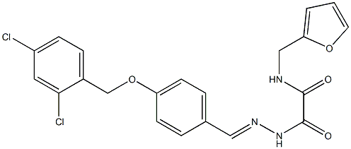 2-(2-{4-[(2,4-dichlorobenzyl)oxy]benzylidene}hydrazino)-N-(2-furylmethyl)-2-oxoacetamide Struktur