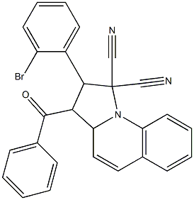 3-benzoyl-2-(2-bromophenyl)-3,3a-dihydropyrrolo[1,2-a]quinoline-1,1(2H)-dicarbonitrile Struktur