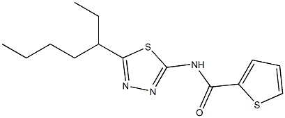 N-[5-(1-ethylpentyl)-1,3,4-thiadiazol-2-yl]-2-thiophenecarboxamide Struktur