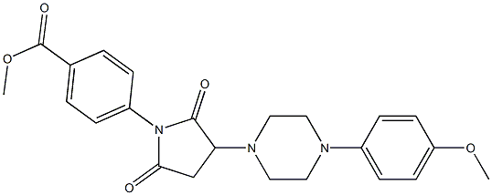 methyl 4-{3-[4-(4-methoxyphenyl)-1-piperazinyl]-2,5-dioxo-1-pyrrolidinyl}benzoate Struktur