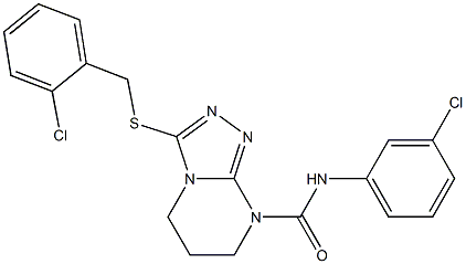 3-[(2-chlorobenzyl)sulfanyl]-N-(3-chlorophenyl)-6,7-dihydro[1,2,4]triazolo[4,3-a]pyrimidine-8(5H)-carboxamide Struktur