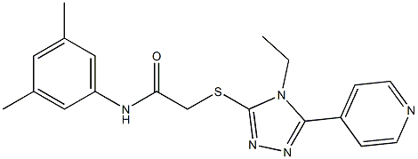 N-(3,5-dimethylphenyl)-2-[(4-ethyl-5-pyridin-4-yl-4H-1,2,4-triazol-3-yl)sulfanyl]acetamide Struktur