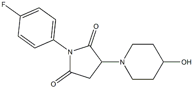 1-(4-fluorophenyl)-3-(4-hydroxy-1-piperidinyl)-2,5-pyrrolidinedione Struktur