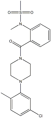 N-(2-{[4-(5-chloro-2-methylphenyl)-1-piperazinyl]carbonyl}phenyl)-N-methylmethanesulfonamide Struktur