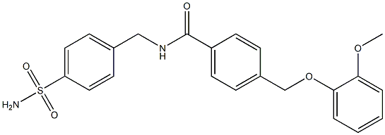 N-[4-(aminosulfonyl)benzyl]-4-[(2-methoxyphenoxy)methyl]benzamide Struktur