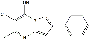 6-chloro-5-methyl-2-(4-methylphenyl)pyrazolo[1,5-a]pyrimidin-7-ol Struktur