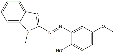 4-methoxy-2-[(1-methyl-1H-benzimidazol-2-yl)diazenyl]phenol Struktur