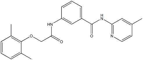 3-{[(2,6-dimethylphenoxy)acetyl]amino}-N-(4-methyl-2-pyridinyl)benzamide Struktur