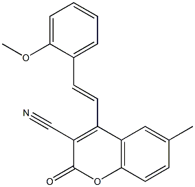 4-[2-(2-methoxyphenyl)vinyl]-6-methyl-2-oxo-2H-chromene-3-carbonitrile Struktur