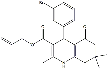 allyl 4-(3-bromophenyl)-2,7,7-trimethyl-5-oxo-1,4,5,6,7,8-hexahydro-3-quinolinecarboxylate Struktur