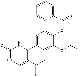 4-(5-acetyl-6-methyl-2-oxo-1,2,3,4-tetrahydropyrimidin-4-yl)-2-ethoxyphenyl benzoate Struktur