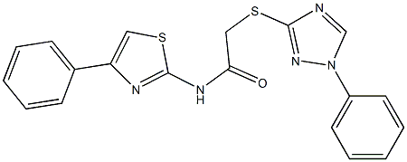 N-(4-phenyl-1,3-thiazol-2-yl)-2-[(1-phenyl-1H-1,2,4-triazol-3-yl)thio]acetamide Struktur