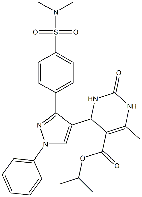 isopropyl 4-(3-{4-[(dimethylamino)sulfonyl]phenyl}-1-phenyl-1H-pyrazol-4-yl)-6-methyl-2-oxo-1,2,3,4-tetrahydropyrimidine-5-carboxylate Struktur