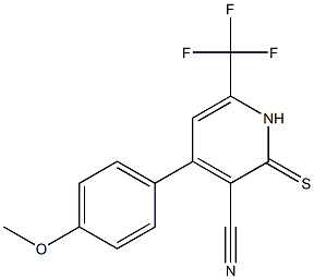 4-(4-methoxyphenyl)-2-thioxo-6-(trifluoromethyl)-1,2-dihydro-3-pyridinecarbonitrile Struktur