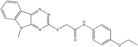 N-(4-ethoxyphenyl)-2-[(5-methyl-5H-[1,2,4]triazino[5,6-b]indol-3-yl)sulfanyl]acetamide Struktur