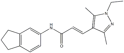 N-(2,3-dihydro-1H-inden-5-yl)-3-(1-ethyl-3,5-dimethyl-1H-pyrazol-4-yl)acrylamide Struktur