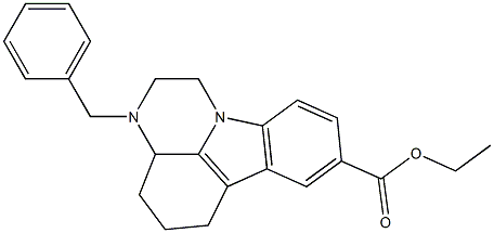 ethyl 3-benzyl-2,3,3a,4,5,6-hexahydro-1H-pyrazino[3,2,1-jk]carbazole-8-carboxylate Struktur