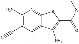 methyl 3,6-diamino-5-cyano-4-methylthieno[2,3-b]pyridine-2-carboxylate Struktur