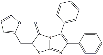 2-(2-furylmethylene)-5,6-diphenylimidazo[2,1-b][1,3]thiazol-3(2H)-one Struktur