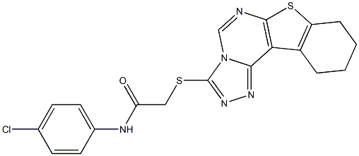 N-(4-chlorophenyl)-2-(8,9,10,11-tetrahydro[1]benzothieno[3,2-e][1,2,4]triazolo[4,3-c]pyrimidin-3-ylsulfanyl)acetamide Struktur