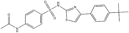 N-[4-({[4-(4-tert-butylphenyl)-1,3-thiazol-2-yl]amino}sulfonyl)phenyl]acetamide Struktur