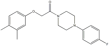 3,4-dimethylphenyl 2-[4-(4-fluorophenyl)-1-piperazinyl]-2-oxoethyl ether Struktur