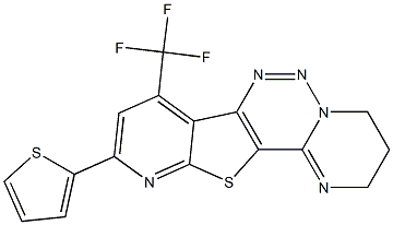 10-(2-thienyl)-8-(trifluoromethyl)-3,4-dihydro-2H-pyrido[3',2':4,5]thieno[2,3-e]pyrimido[1,2-c][1,2,3]triazine Struktur