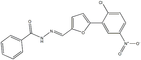 N'-[(5-{2-chloro-5-nitrophenyl}-2-furyl)methylene]benzohydrazide Struktur