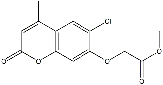 methyl [(6-chloro-4-methyl-2-oxo-2H-chromen-7-yl)oxy]acetate Struktur