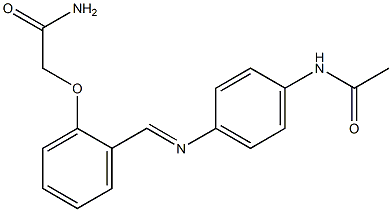 2-[2-({[4-(acetylamino)phenyl]imino}methyl)phenoxy]acetamide Struktur