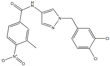 N-[1-(3,4-dichlorobenzyl)-1H-pyrazol-4-yl]-4-nitro-3-methylbenzamide Struktur