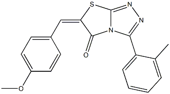 6-(4-methoxybenzylidene)-3-(2-methylphenyl)[1,3]thiazolo[2,3-c][1,2,4]triazol-5(6H)-one Struktur