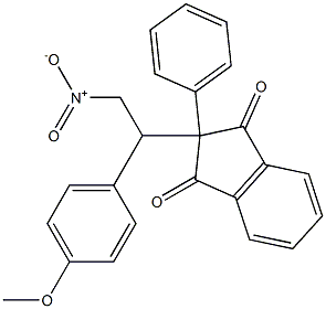 2-[2-nitro-1-(4-methoxyphenyl)ethyl]-2-phenyl-1H-indene-1,3(2H)-dione Struktur