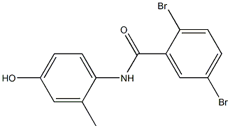 2,5-dibromo-N-(4-hydroxy-2-methylphenyl)benzamide Struktur