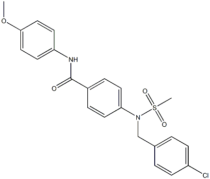 4-[[(4-chlorophenyl)methyl](methylsulfonyl)amino]-N-[4-(methyloxy)phenyl]benzamide Struktur